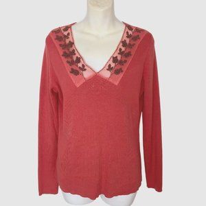 Emma & James V-neck long sleeves top with details size Medium